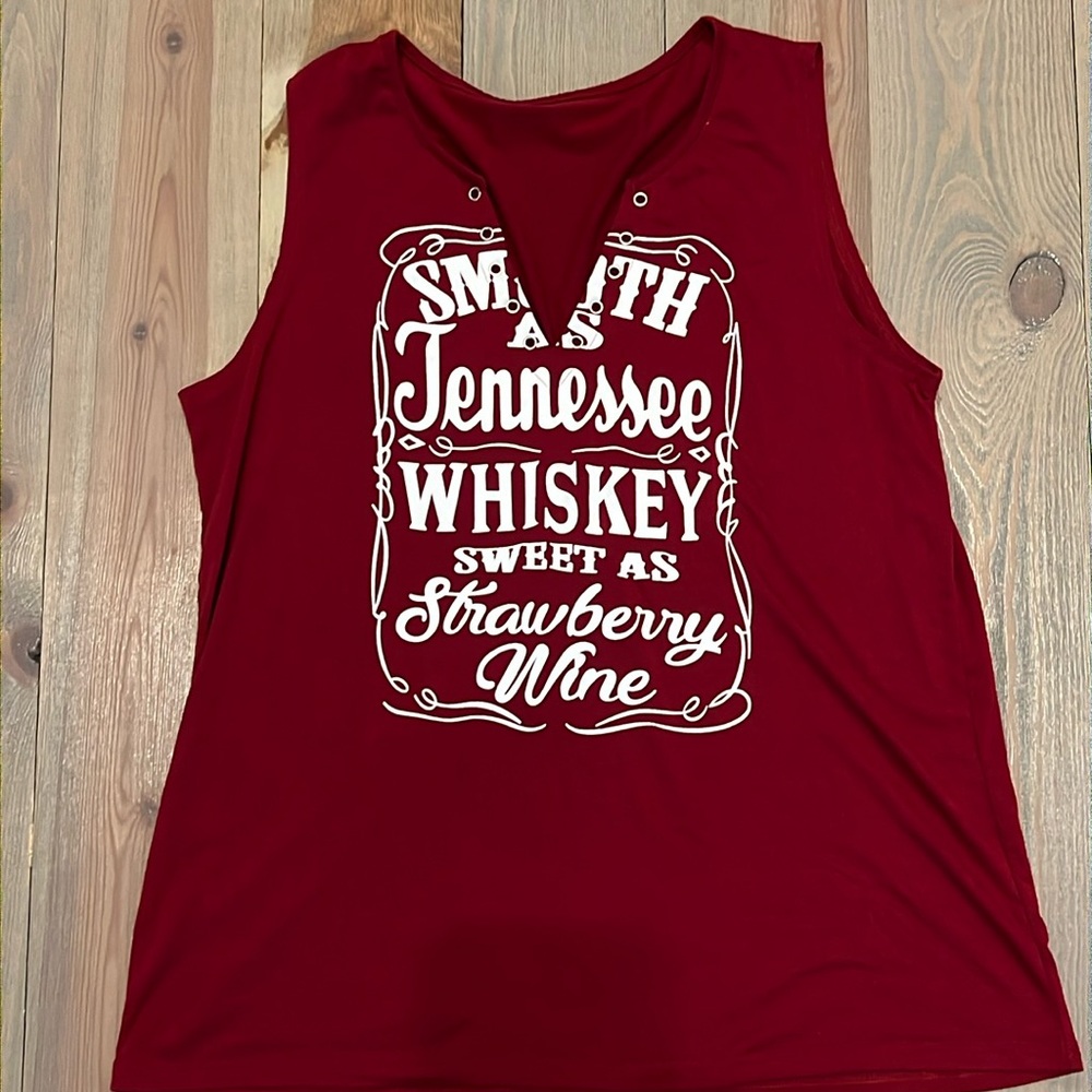 Jack Daniels sleeveless tee tank. Burgundy XXL